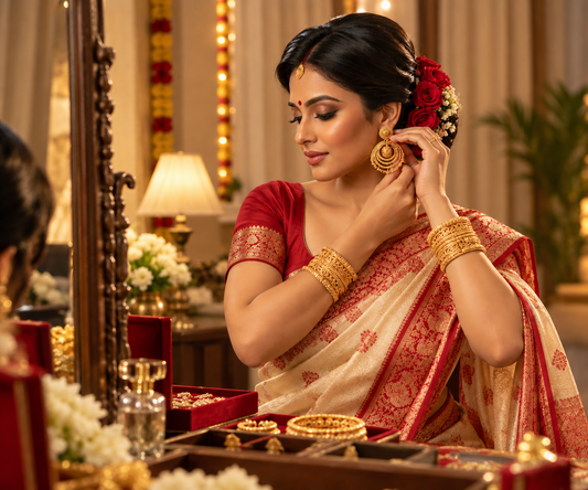 Durga Puja 2026 Jewellery Trends: Chokers, Jhumkas, Gold-Plated Sets & More