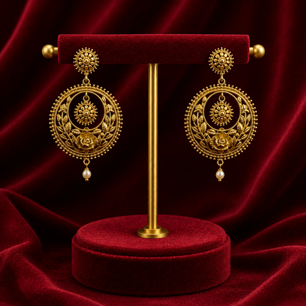 Golap Earrings with Pearls Drop