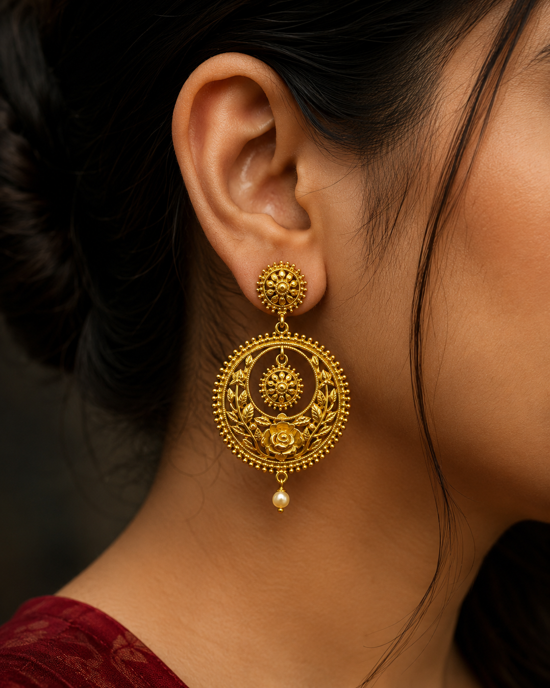 Golap Earrings with Pearls Drop