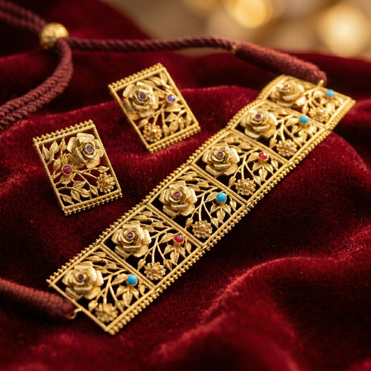 Traditional Chouko-Golap Choker Set
