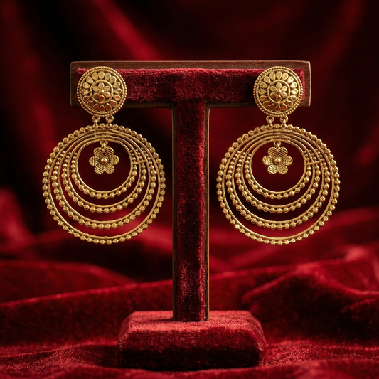 Traditional Half Topa Circular Earrings