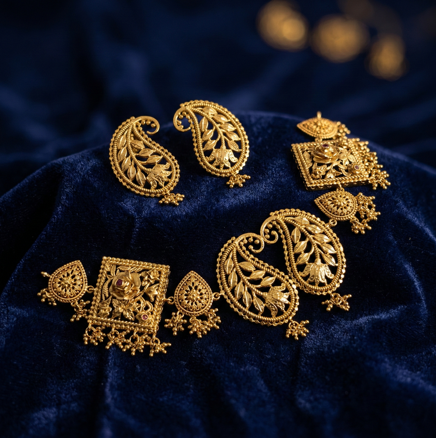 Vintage styled Kolke Golap Necklace Cum Choker Set